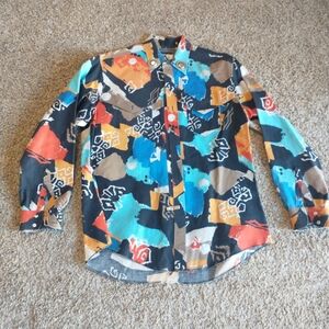 VTG WranglerWestern Shirt 16.5x35 Extra Long Tail Cowboy Cut Heavy Starch